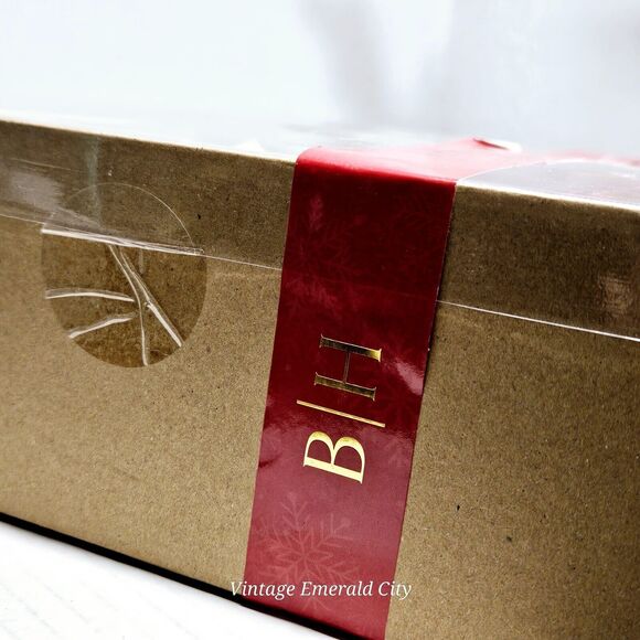 New BEEKMAN Home Glass Tree Ornament BALL s/9 Red & Gold Christmas Box Set - Picture 3 of 7
